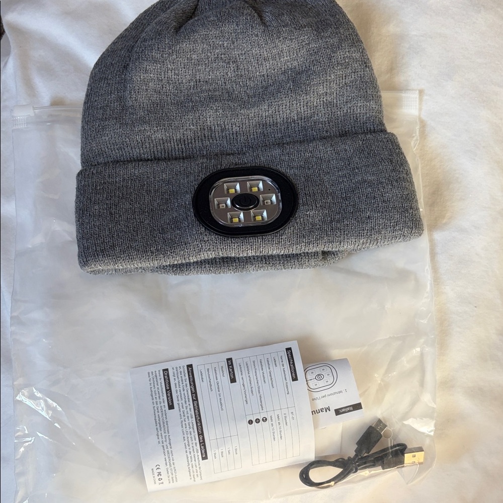 Gray LED Beanie Hat